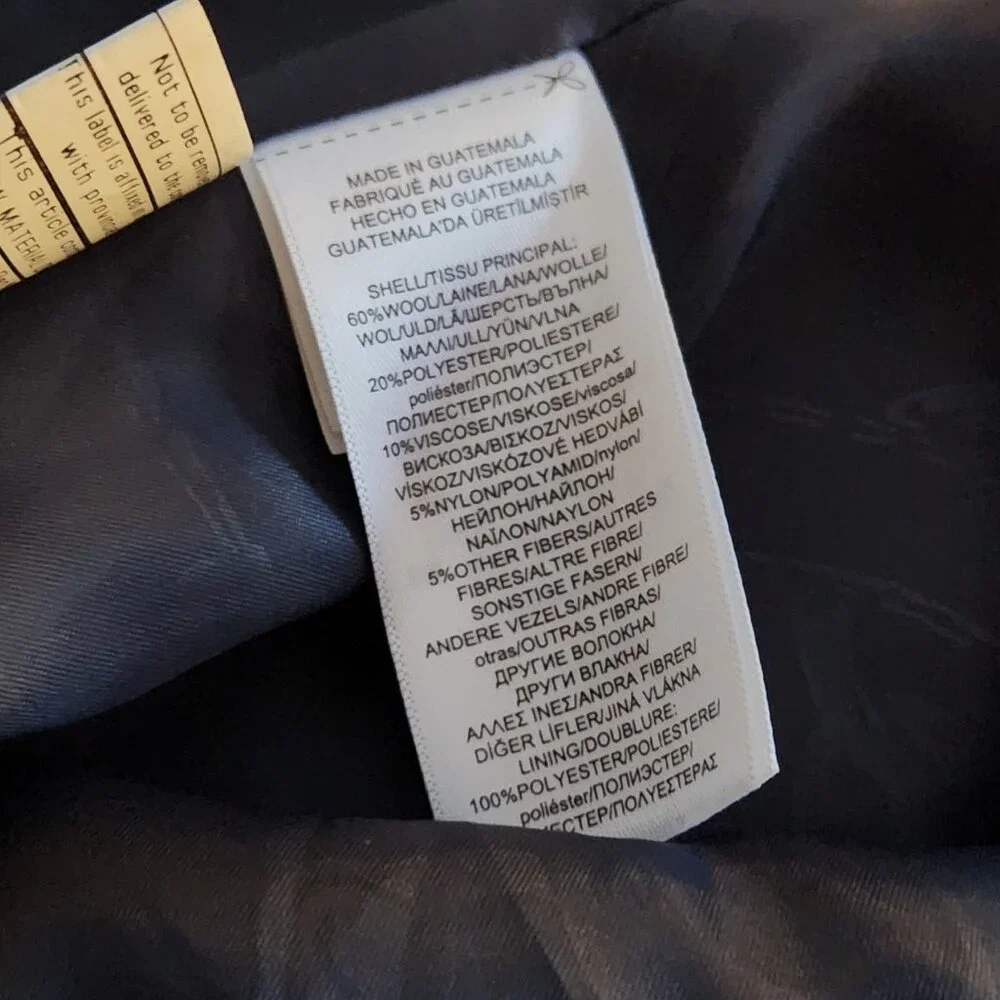 LAUREN Ralph Lauren Reefer Wool Blend Coat Charcoal Gray Grey Womens Size 10 - Picture 9 of 10